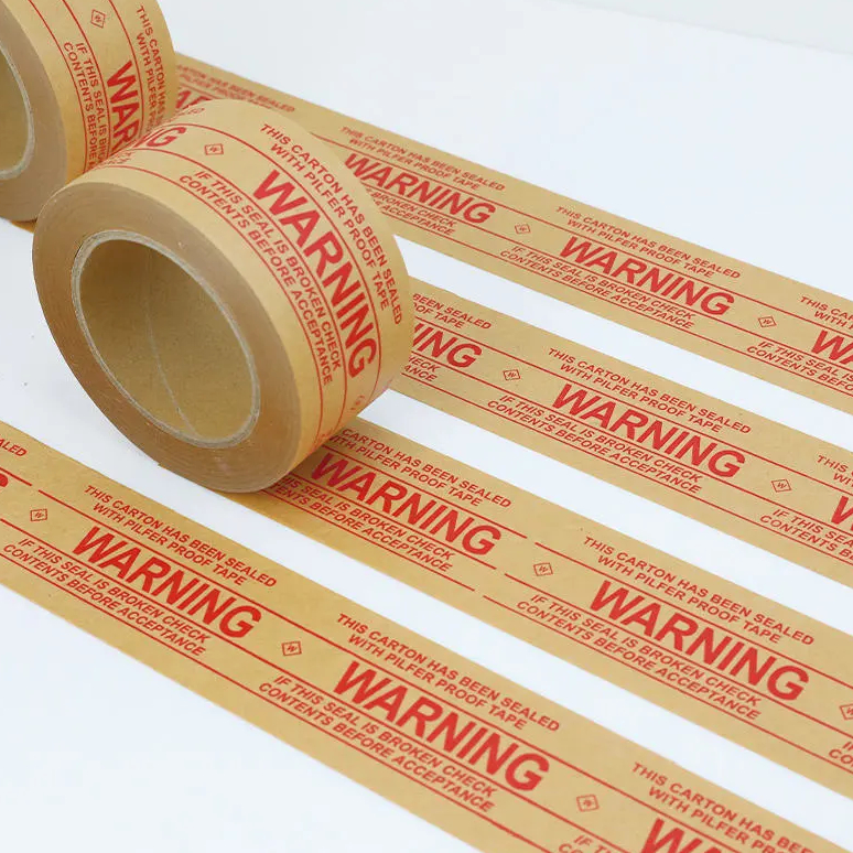 Custom Logo Printed Self Adhesive Fiber Reinforced Crepe Kraft Gum Paper Packing Tape